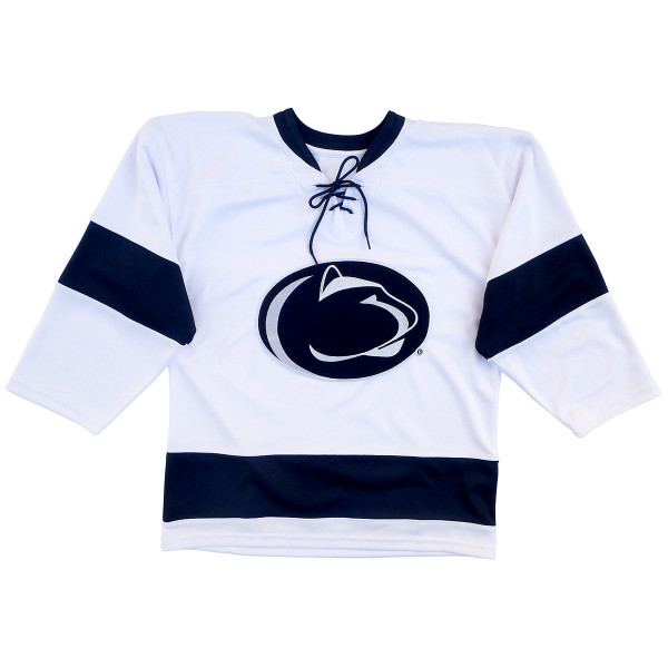 youth white hockey jersey with Penn State Athletic Logo